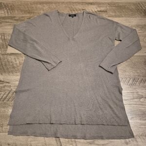 Babaton Aritzia Women's Brown Wool Linen Blend Oversized V-Neck Sweater Size M